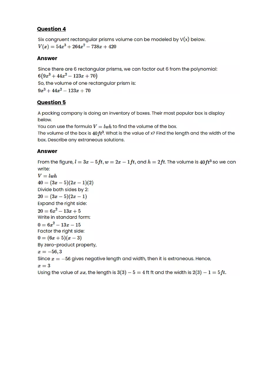 Solid Geometry #4 - Questions and Answers - Page 2