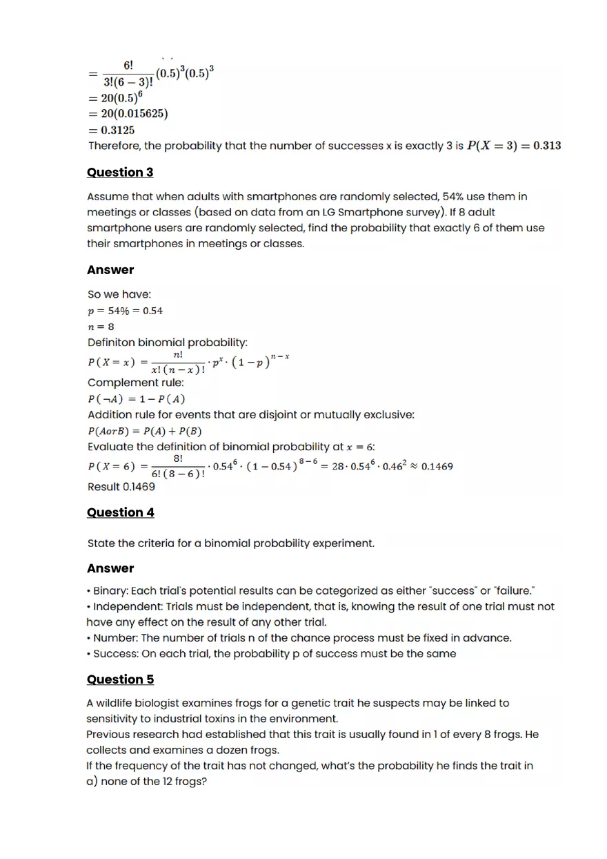 Binomial probability #2 - Questions and Answers - Page 2