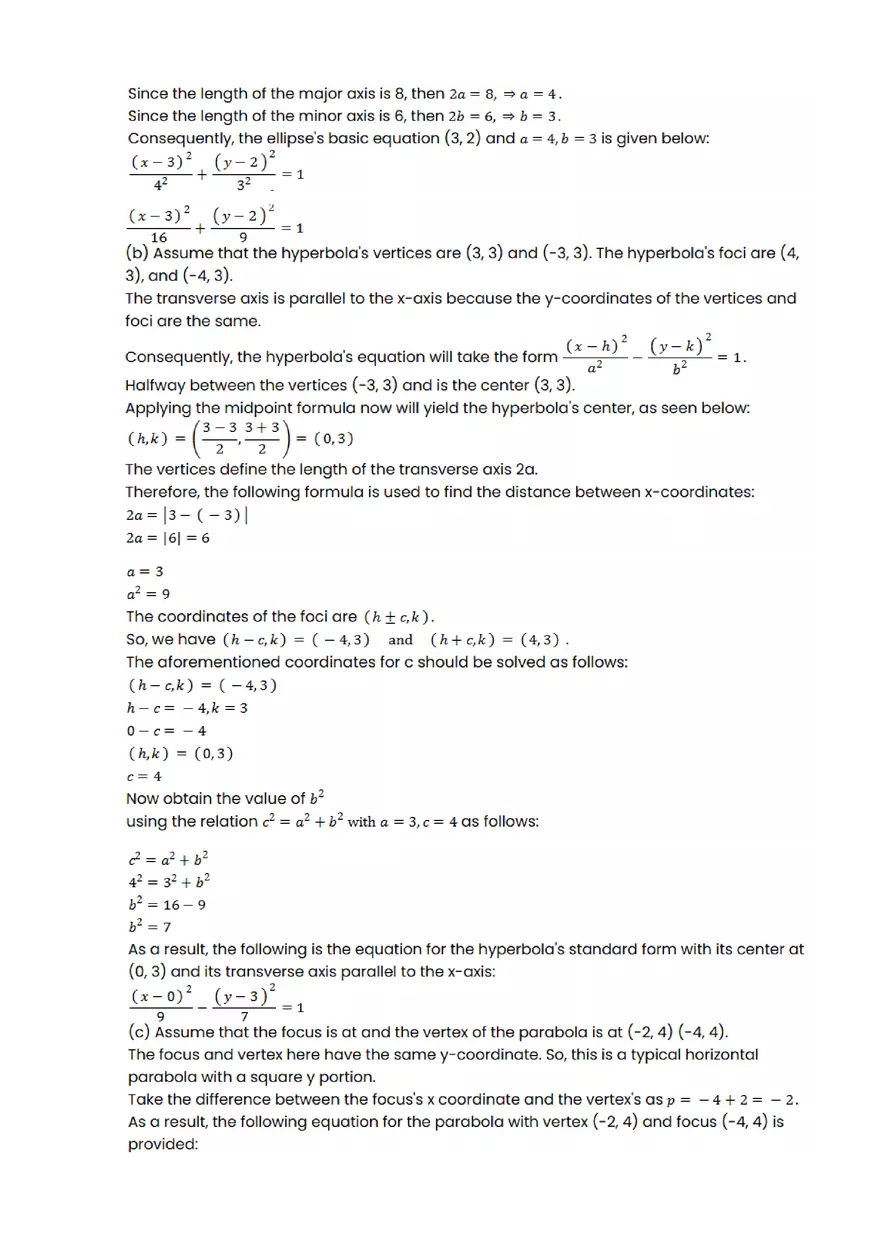 Conic sections #4 - Questions and Answers - Page 2