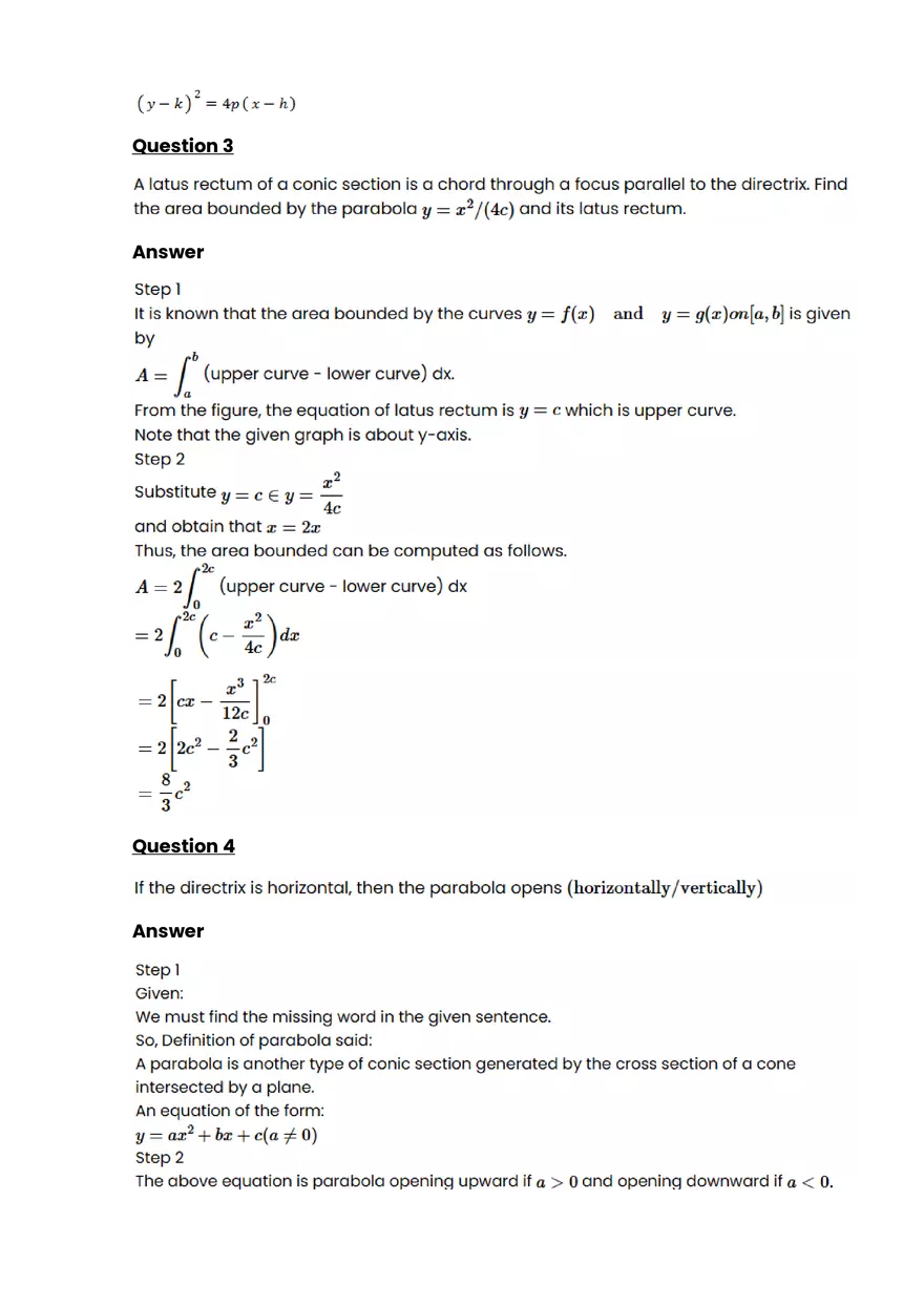 Conic sections #4 - Questions and Answers - Page 3