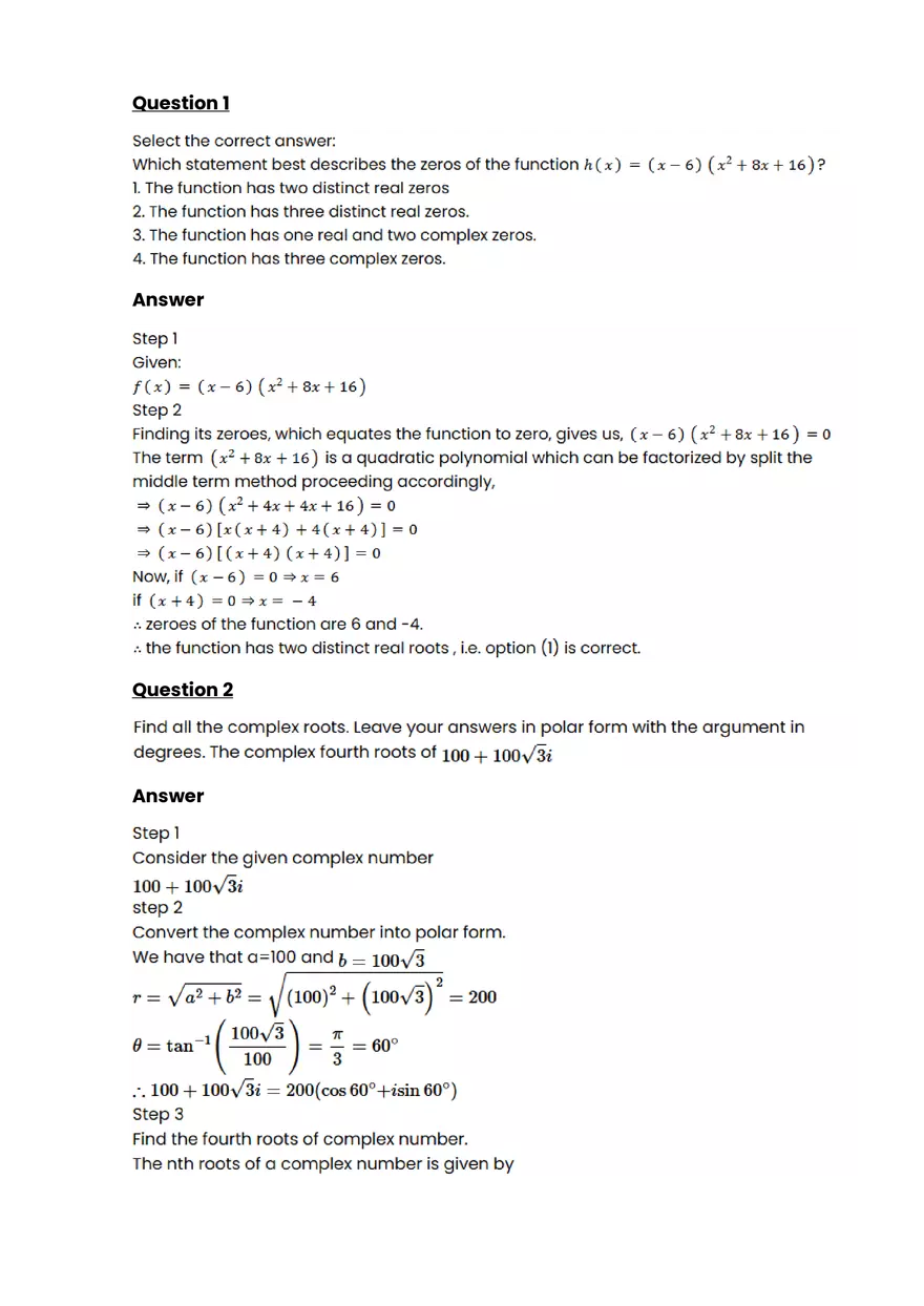 Multivariable functions #2 - Questions and Answers - Page 1