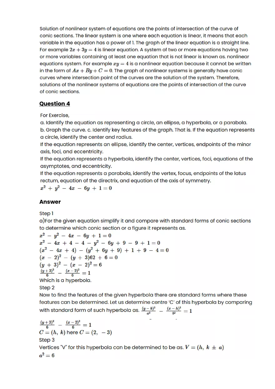 Conic sections #1 - Questions and Answers - Page 2