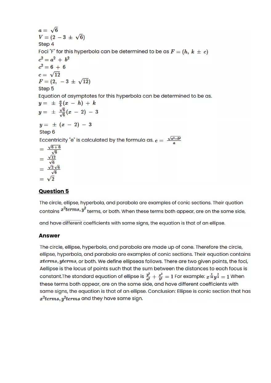Conic sections #1 - Questions and Answers - Page 3