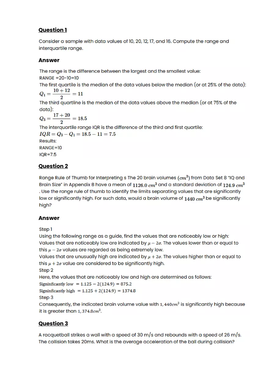 Reading and interpreting data #1 - Questions and Answers - Page 1