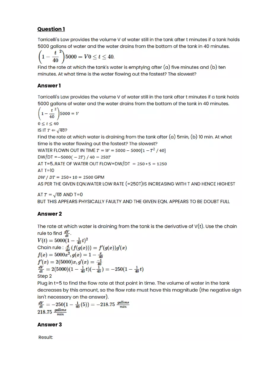 Acceleration Due to Gravity #8 - Questions and Answers - Page 1
