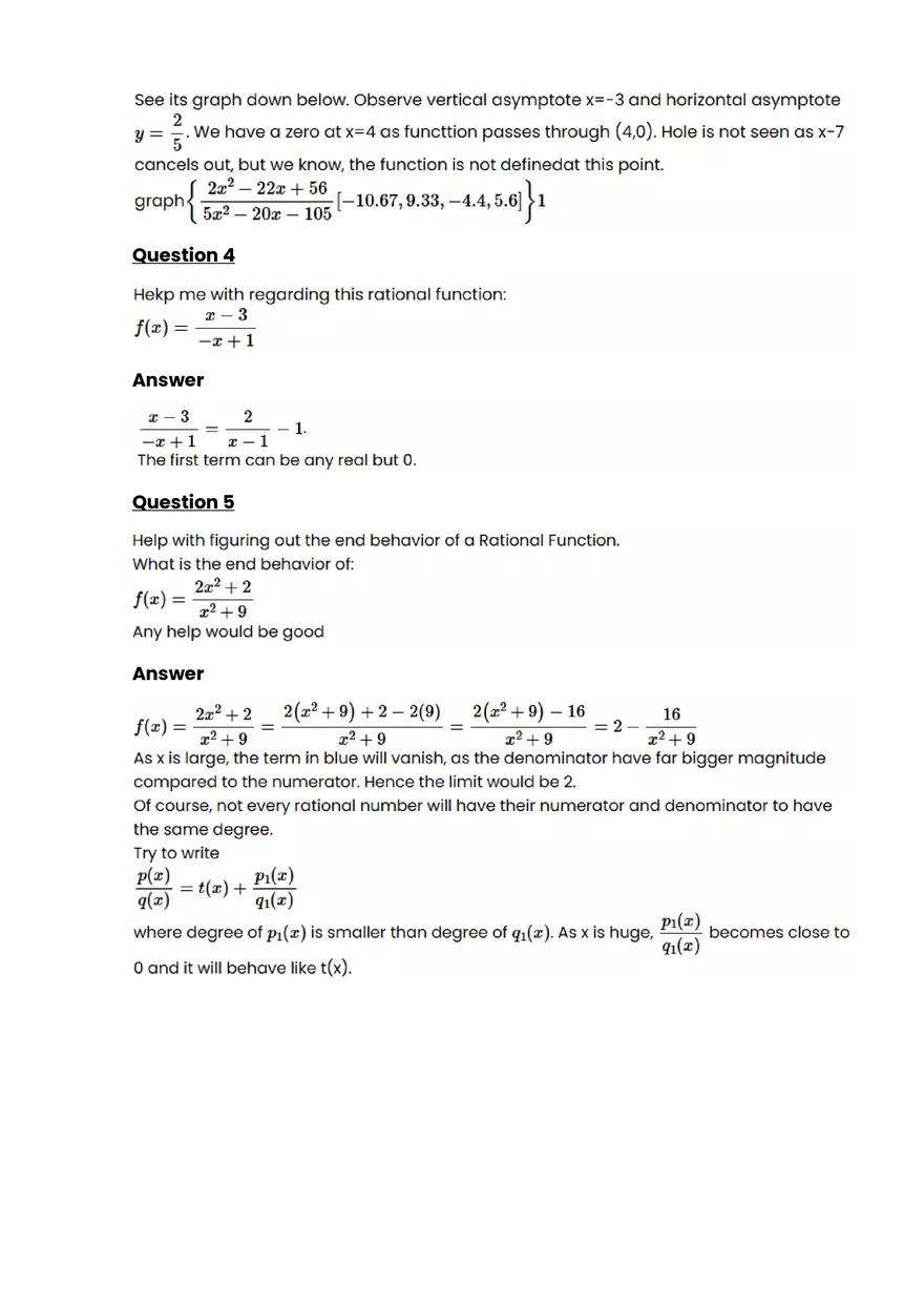 Rational functions #6 - Questions and Answers - Page 2