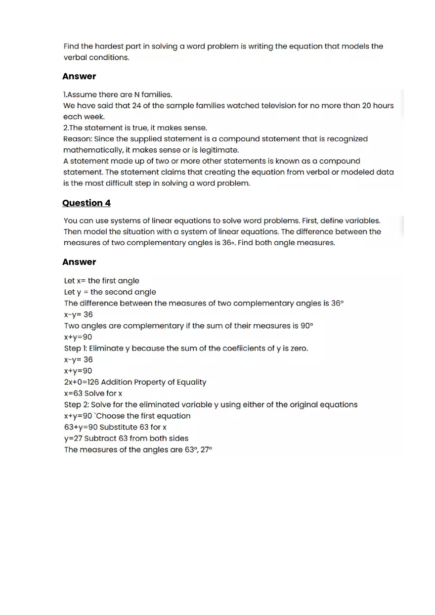 Math Word Problem #1 - Questions and Answers - Page 2