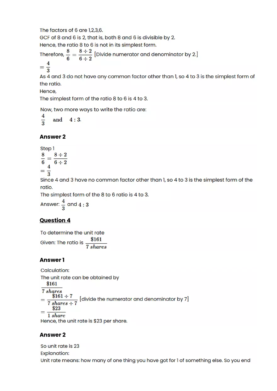 Ratios, rates, proportions #10 - Questions and Answers - Page 3