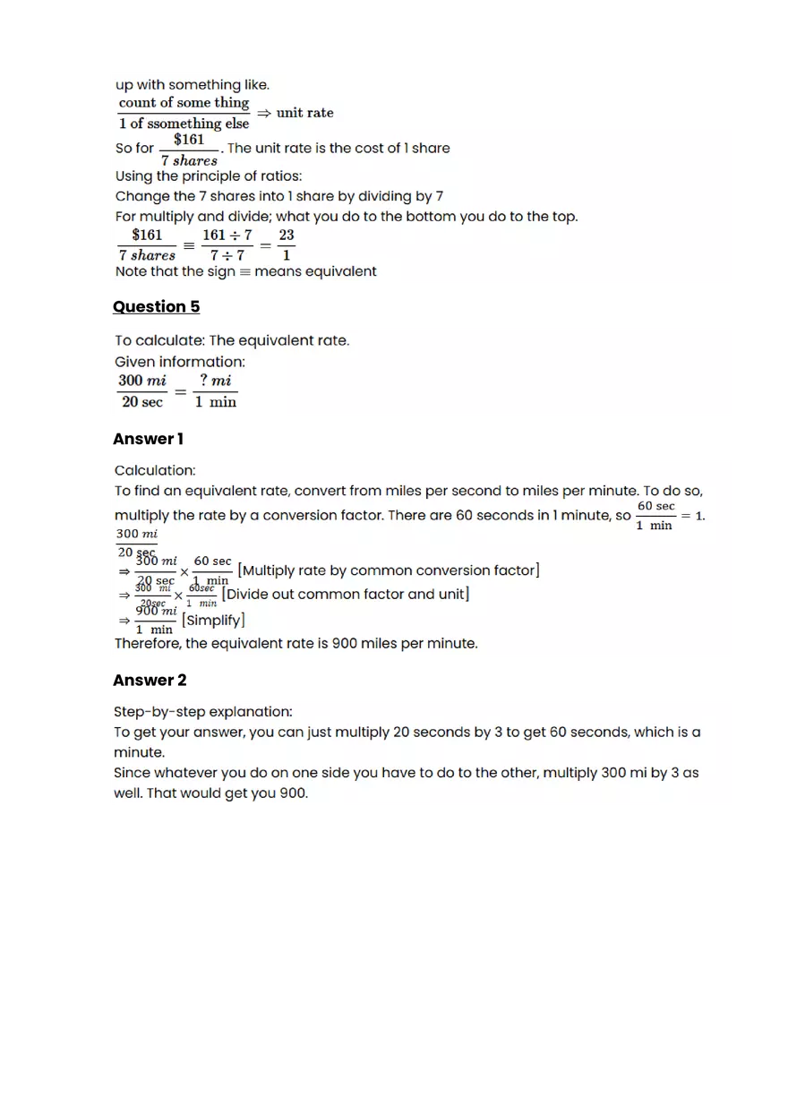 Ratios, rates, proportions #10 - Questions and Answers - Page 4