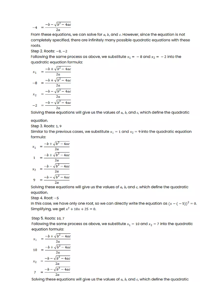 Quadratic function and equation #2 - Questions and Answers - Page 2
