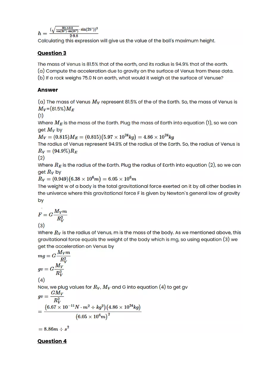 Acceleration Due to Gravity #3 - Questions and Answers - Page 5