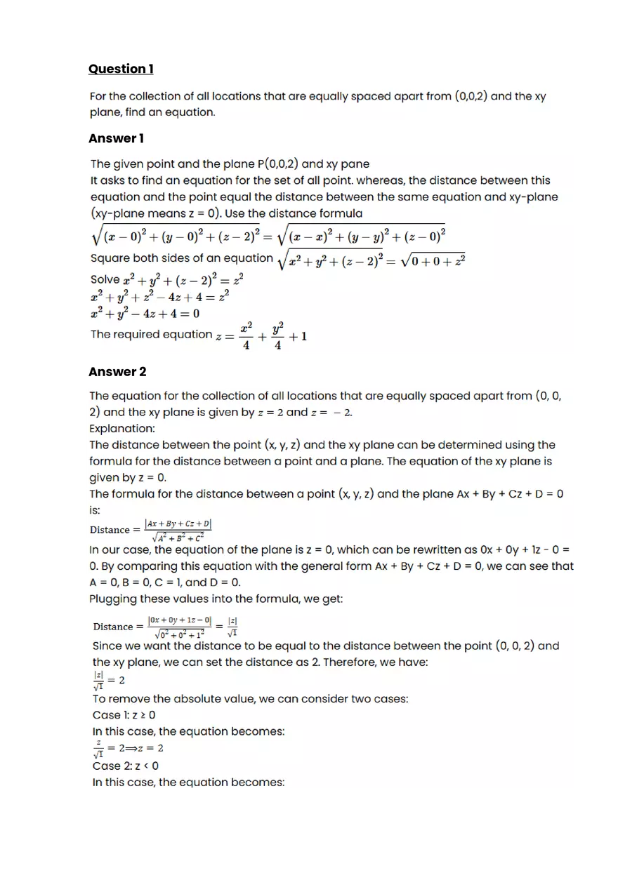 Negative numbers and coordinate plane #2 - Questions and Answers - Page 1