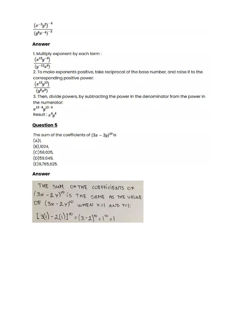 Equations, expressions, and inequalitie #3 - Questions and Answers - Page 2
