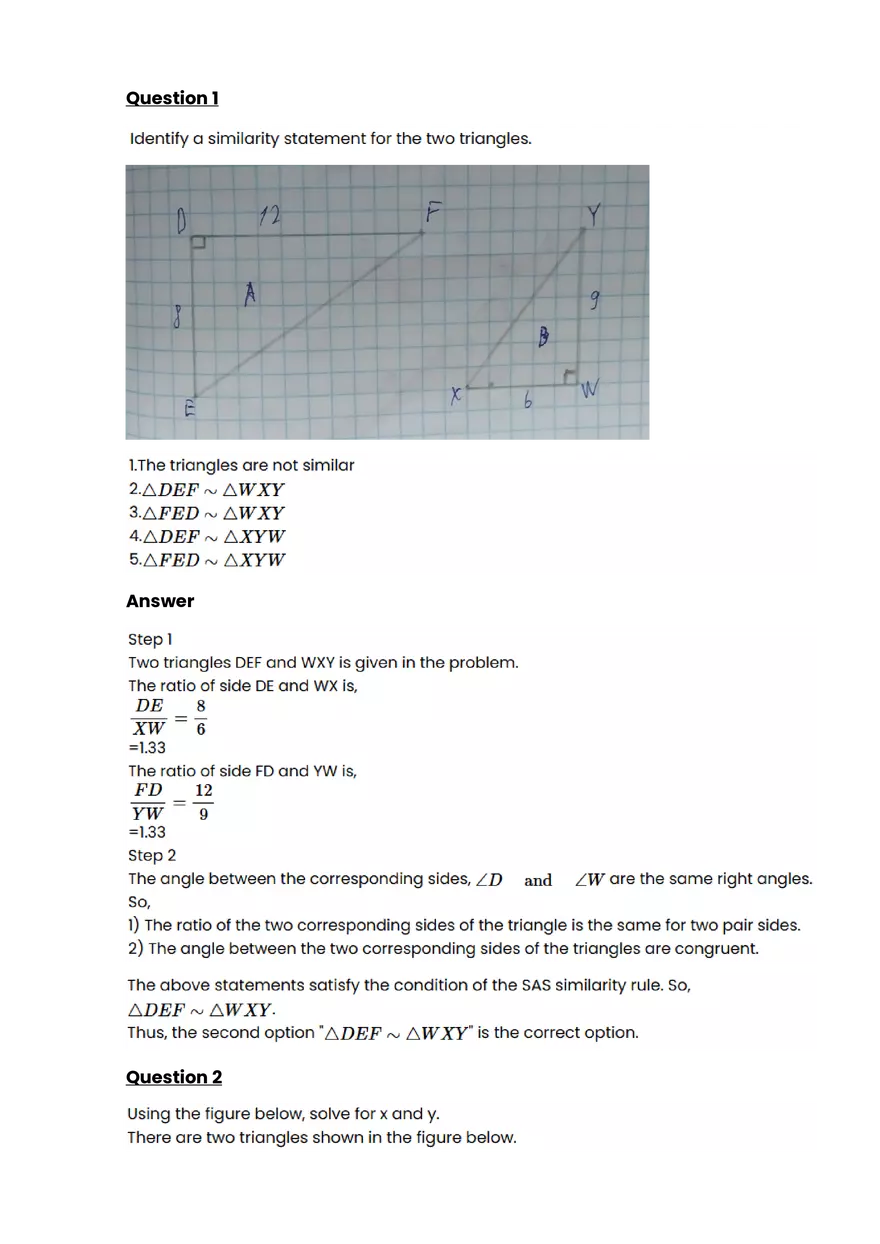 Similarity #2 - Questions and Answers - Page 1