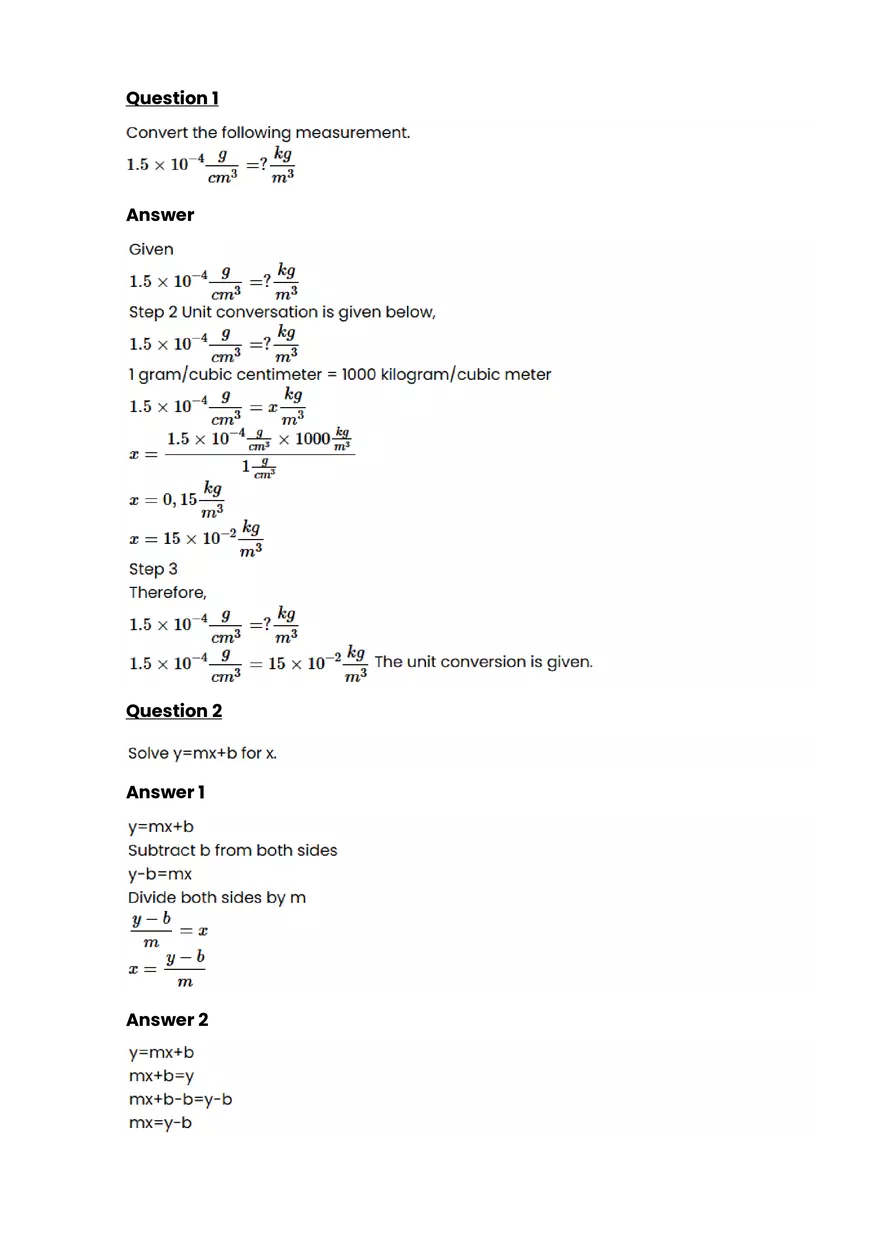 Equations, expressions, and inequalitie #5 - Questions and Answers - Page 1