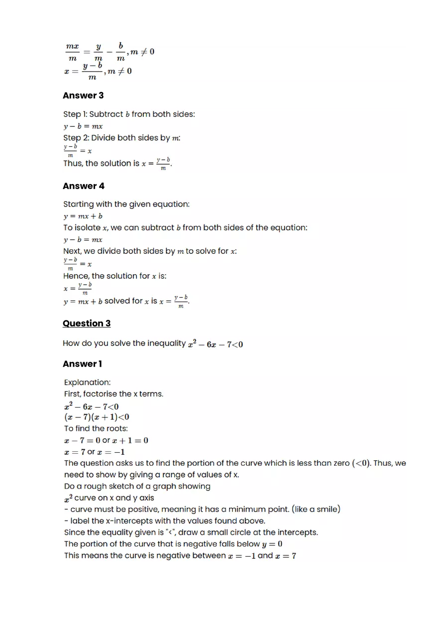 Equations, expressions, and inequalitie #5 - Questions and Answers - Page 2