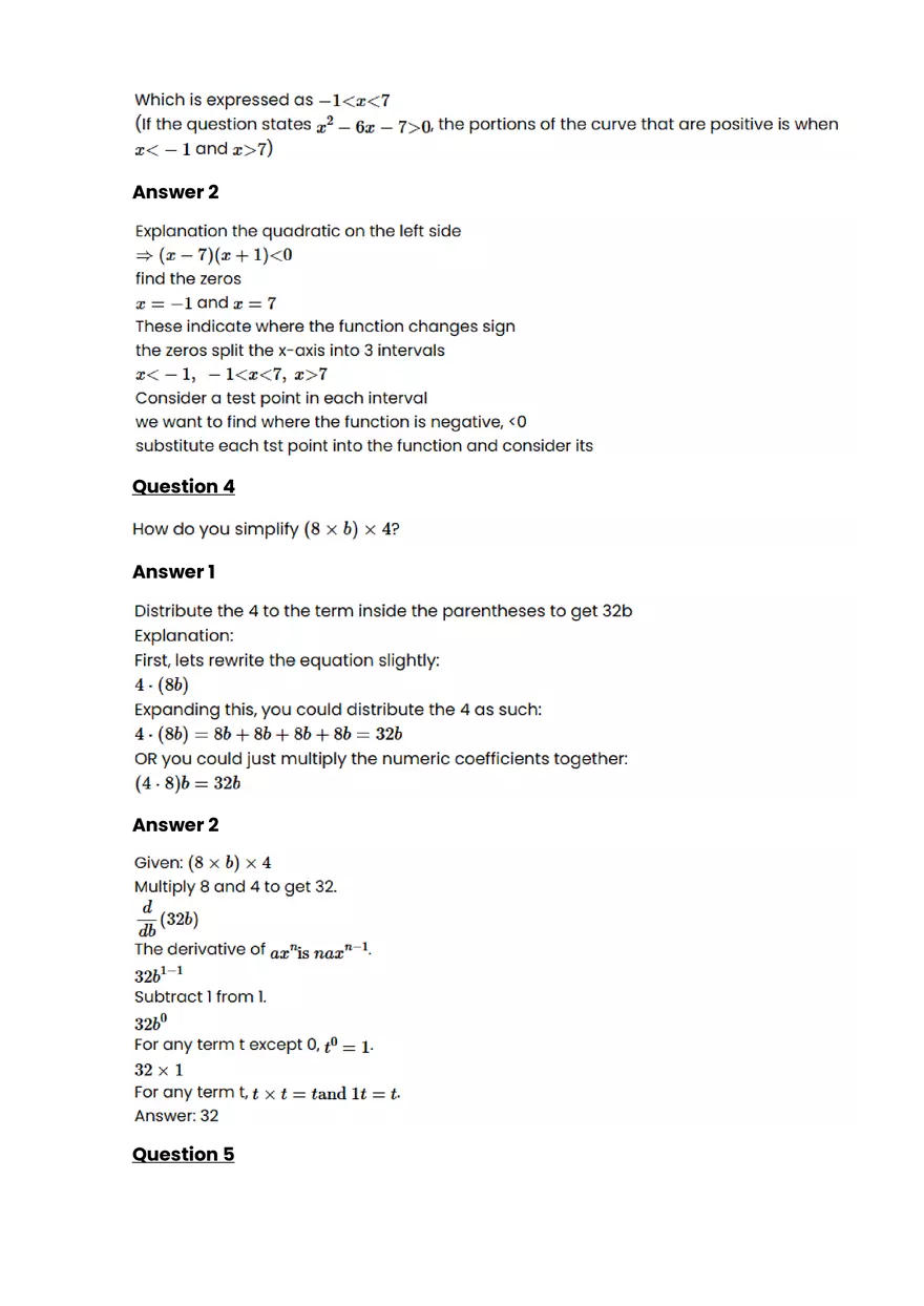 Equations, expressions, and inequalitie #5 - Questions and Answers - Page 3