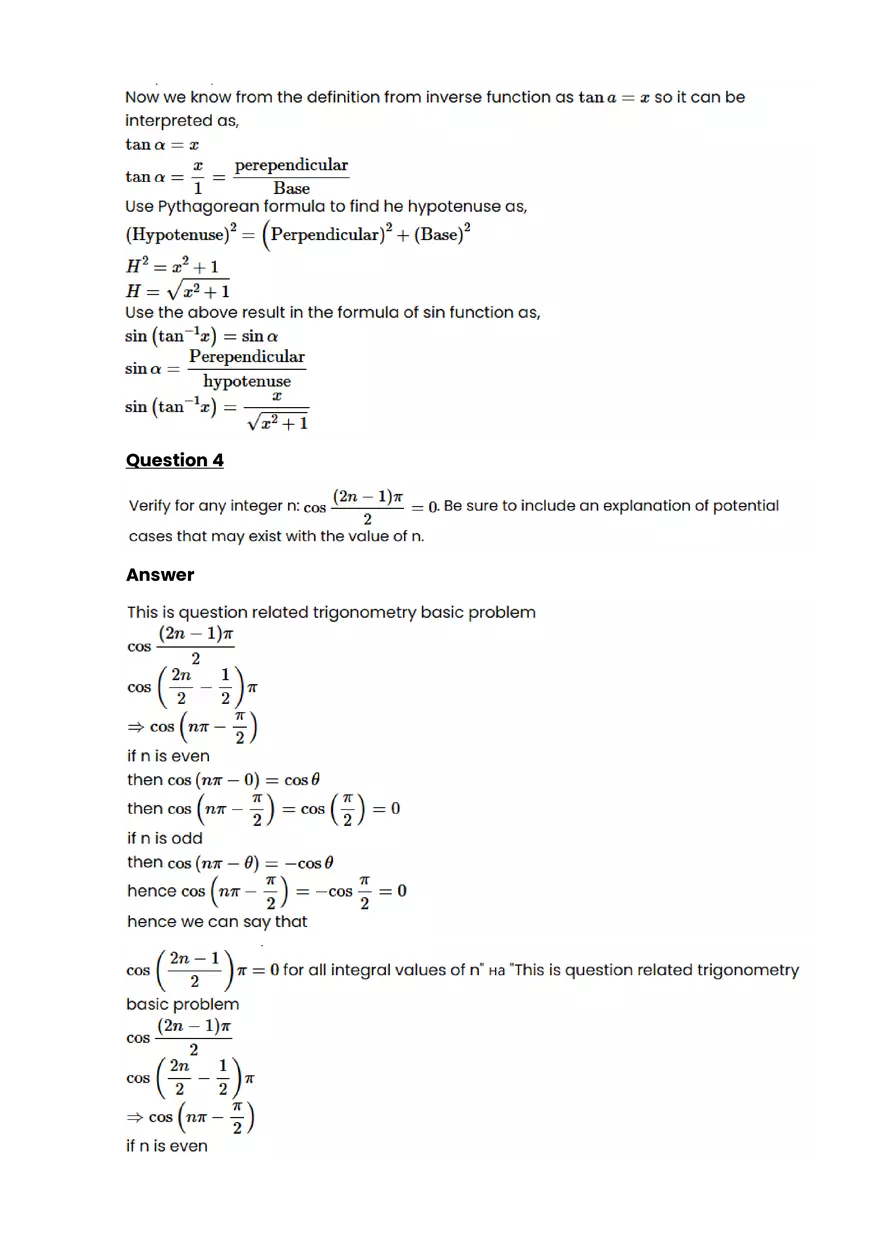 Trigonometry #2 - Questions and Answers - Page 2