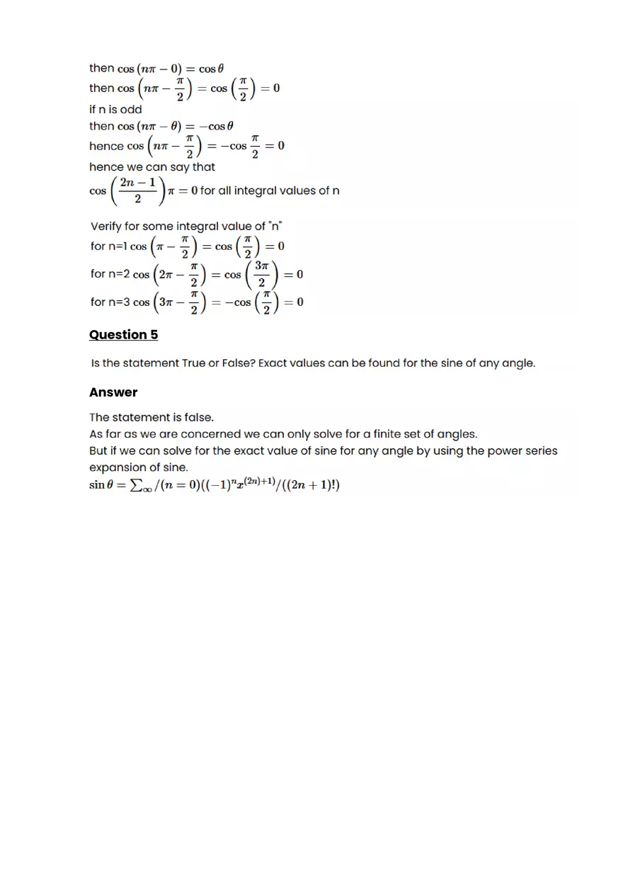 Trigonometry #2 - Questions and Answers - Page 3