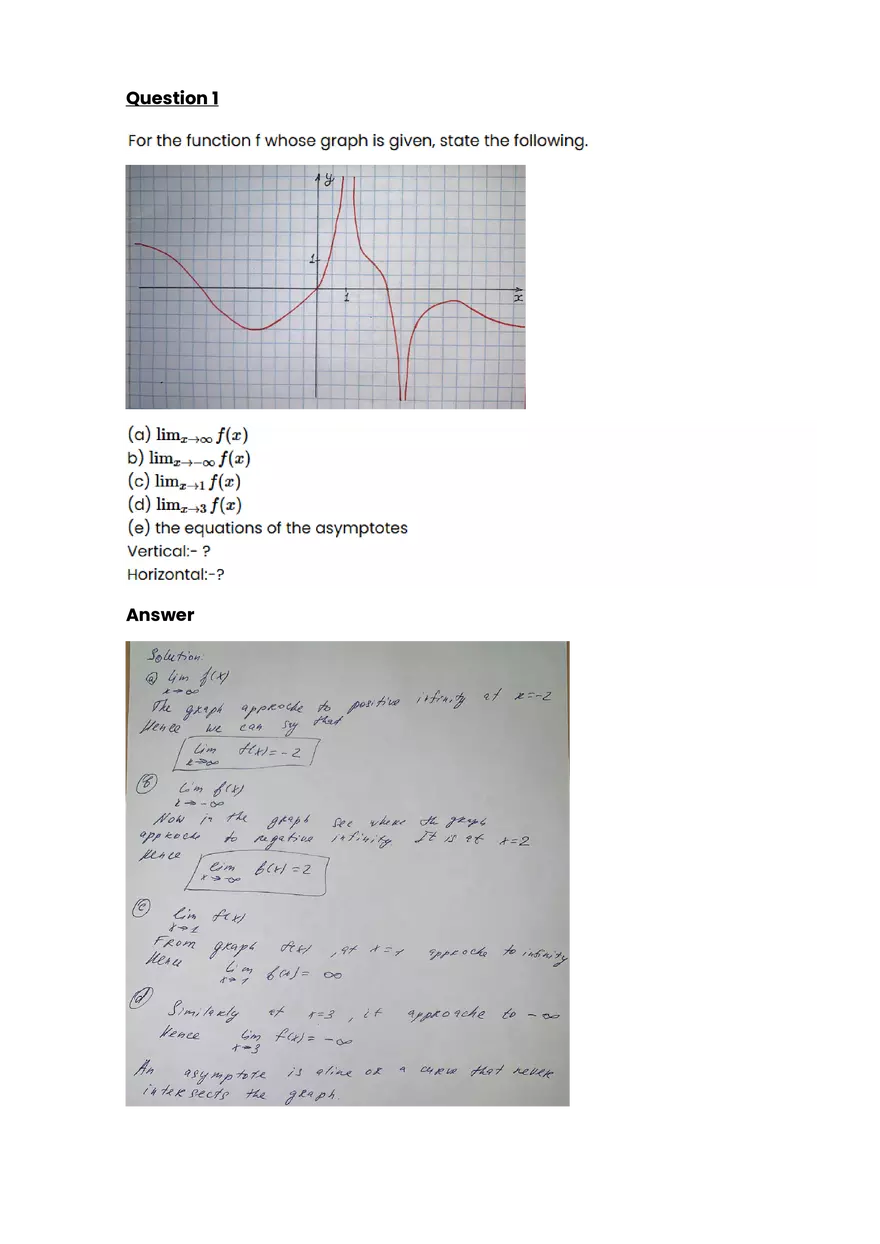 Calculus Review Problems - Page 1
