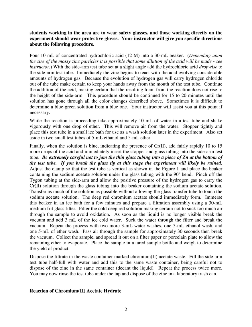 Synthesis of Chromium(II) Acetate Hydrate - Page 2