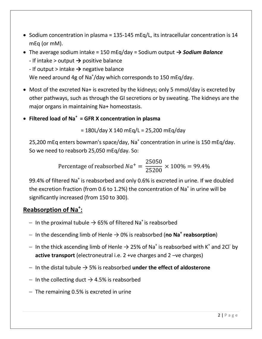Sodium Homeostasis Lecture - Page 2