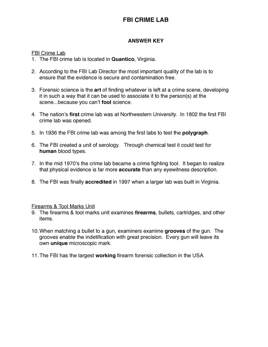 FBI Crime Lab - Page 1