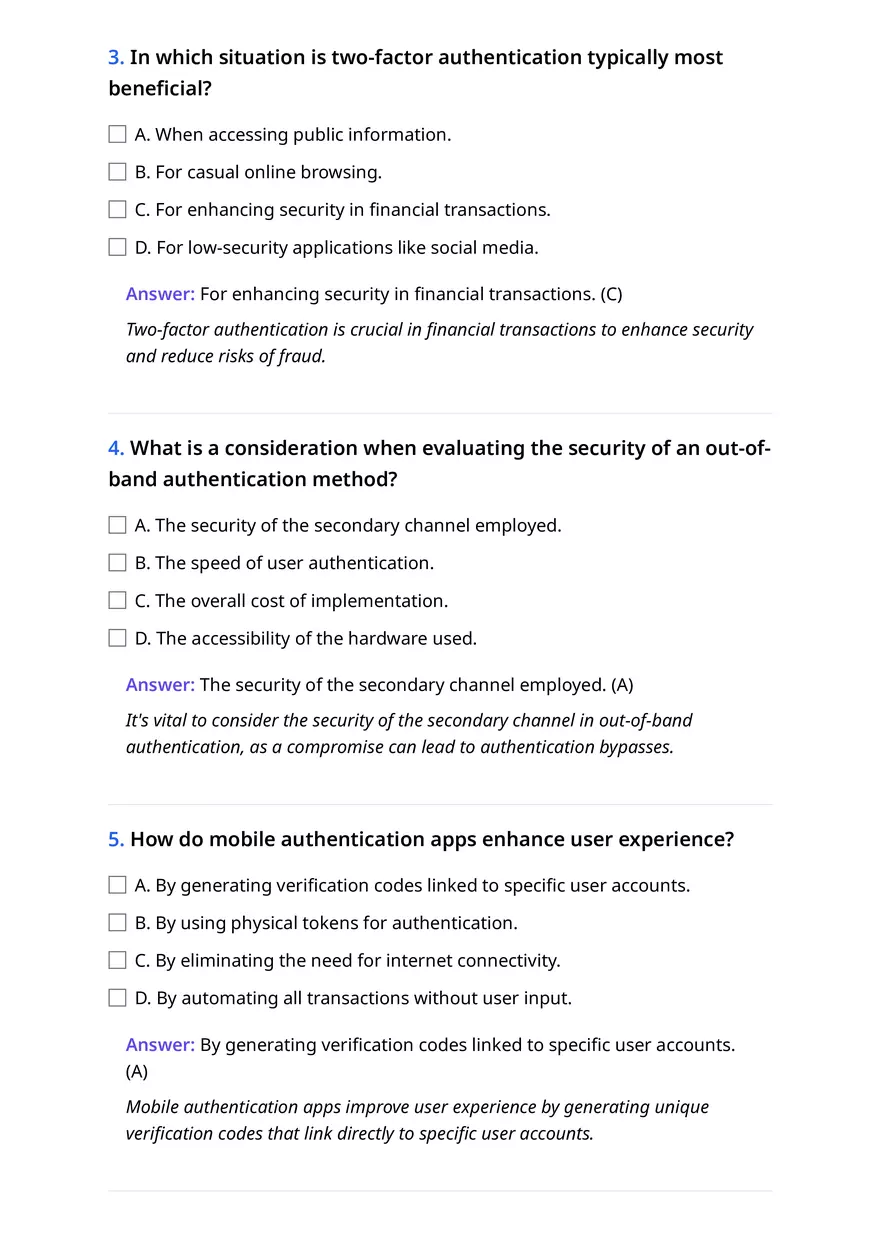 Quiz on out-of-band authentication - Page 2