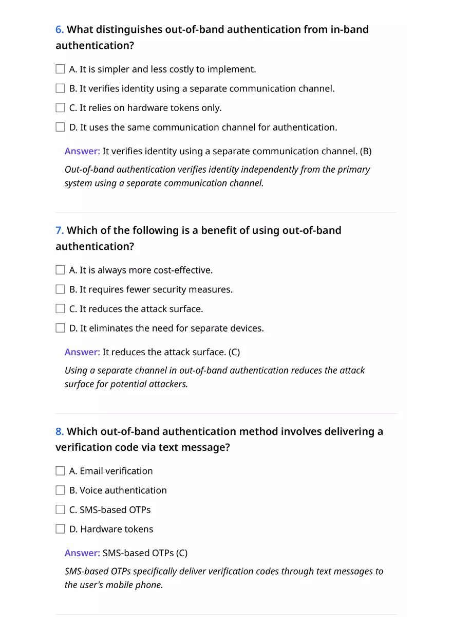 Quiz on out-of-band authentication - Page 3