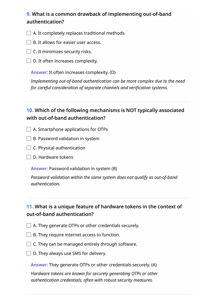 Quiz on out-of-band authentication - Page 4