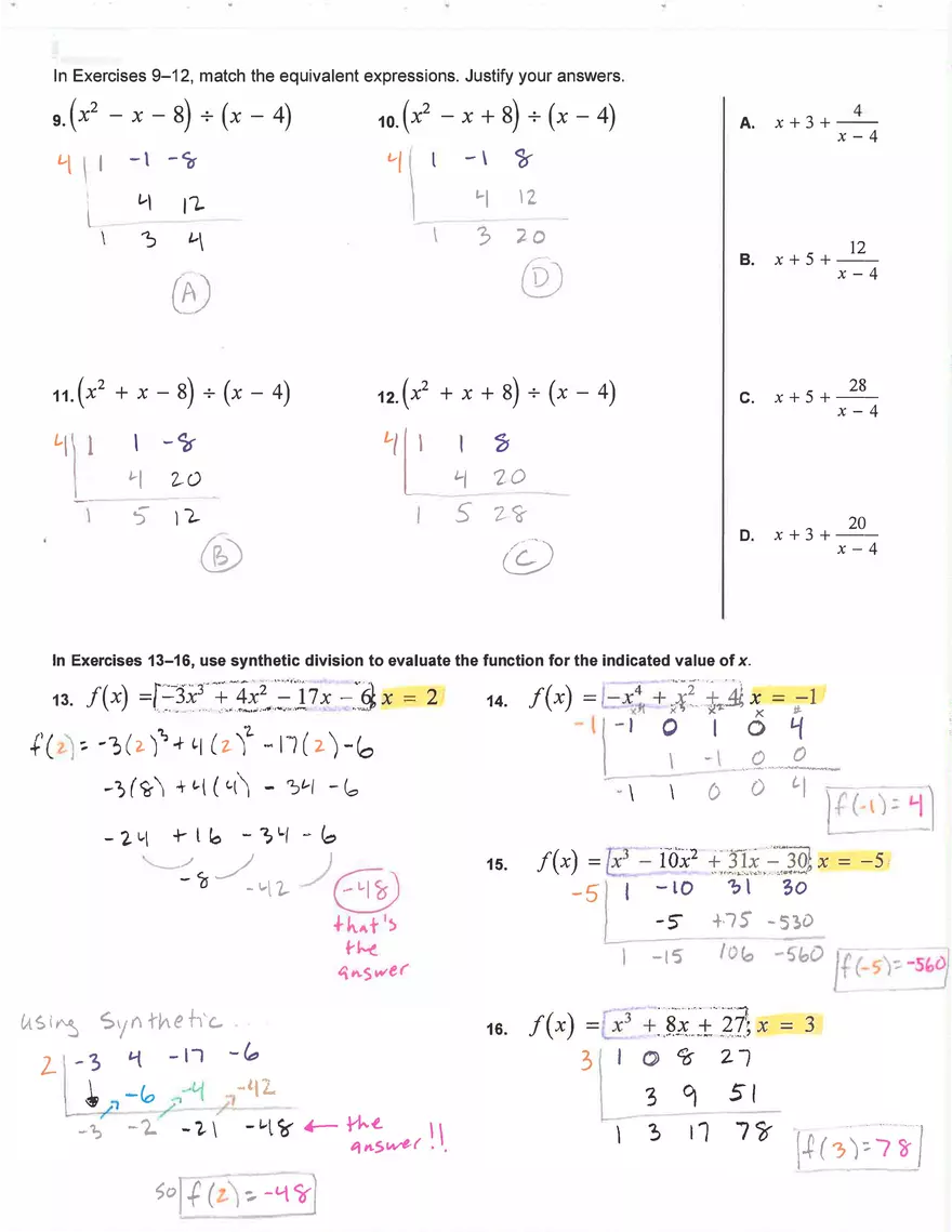 Dividing Polynomials - Page 3