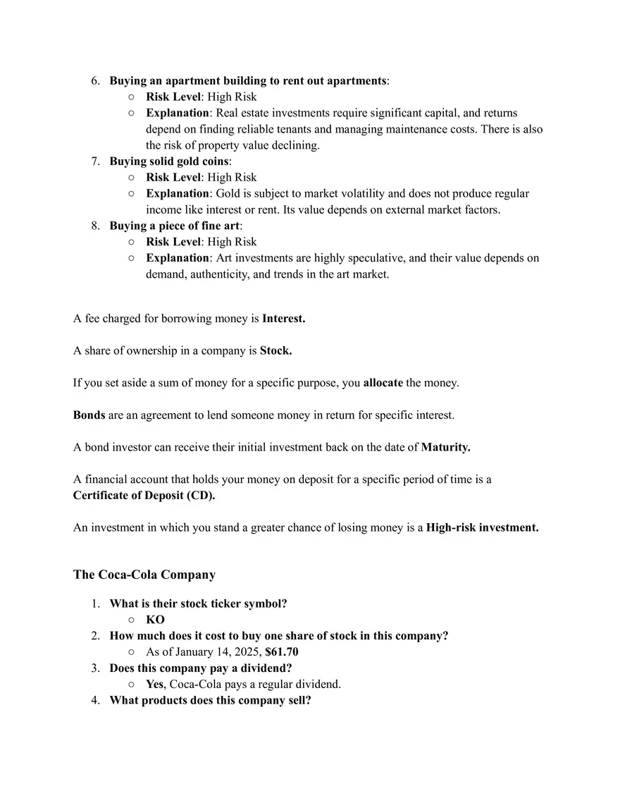 Low / High Risk Examples - Page 2