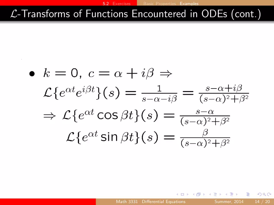 Basic Properties of the Laplace Transform Ch2 - Page 4
