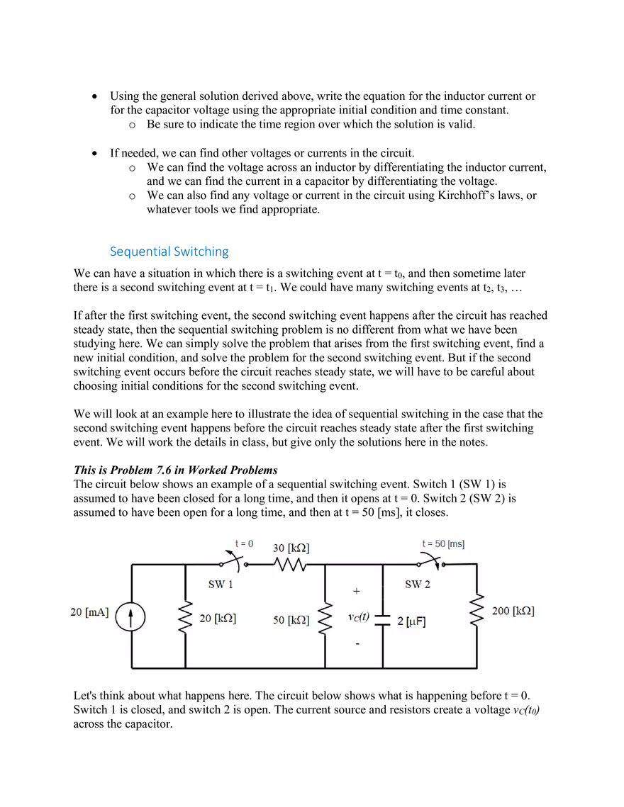 Response of First Order RL and RC Circuits  2 - Page 10