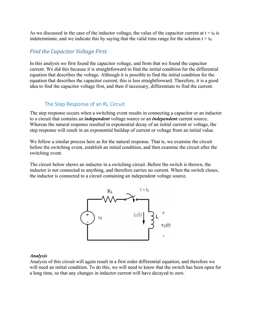 Response of First Order RL and RC Circuits  2 - Page 1