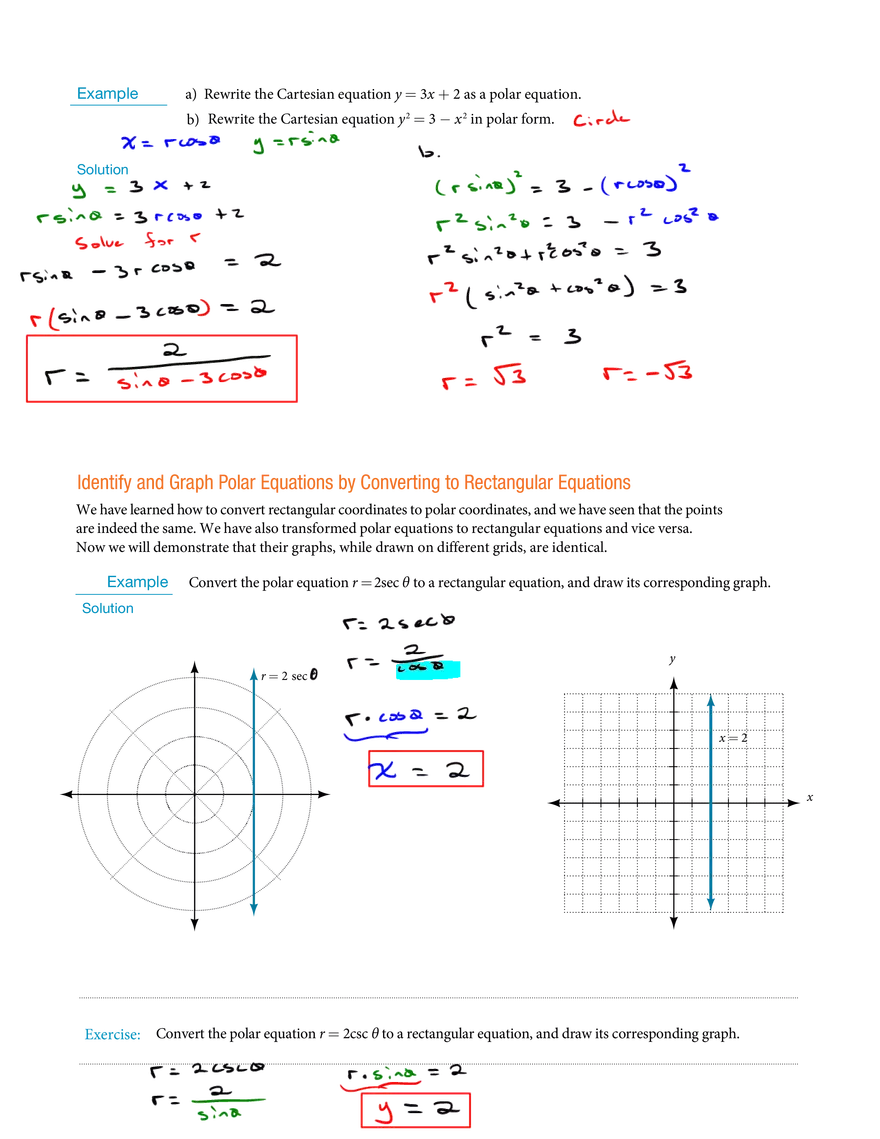 Transforming Equations Between Polar and Rectangular Forms - Page 2