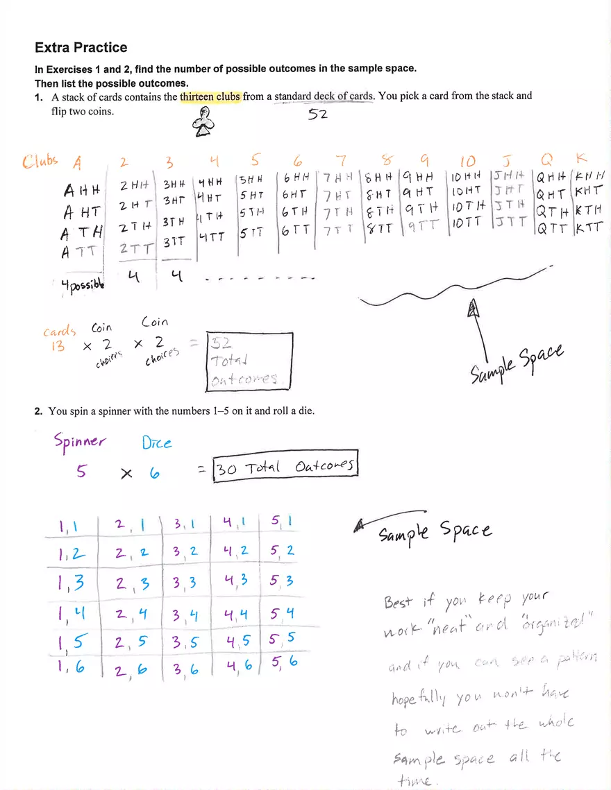 Sample Spaces & Probability - Page 2