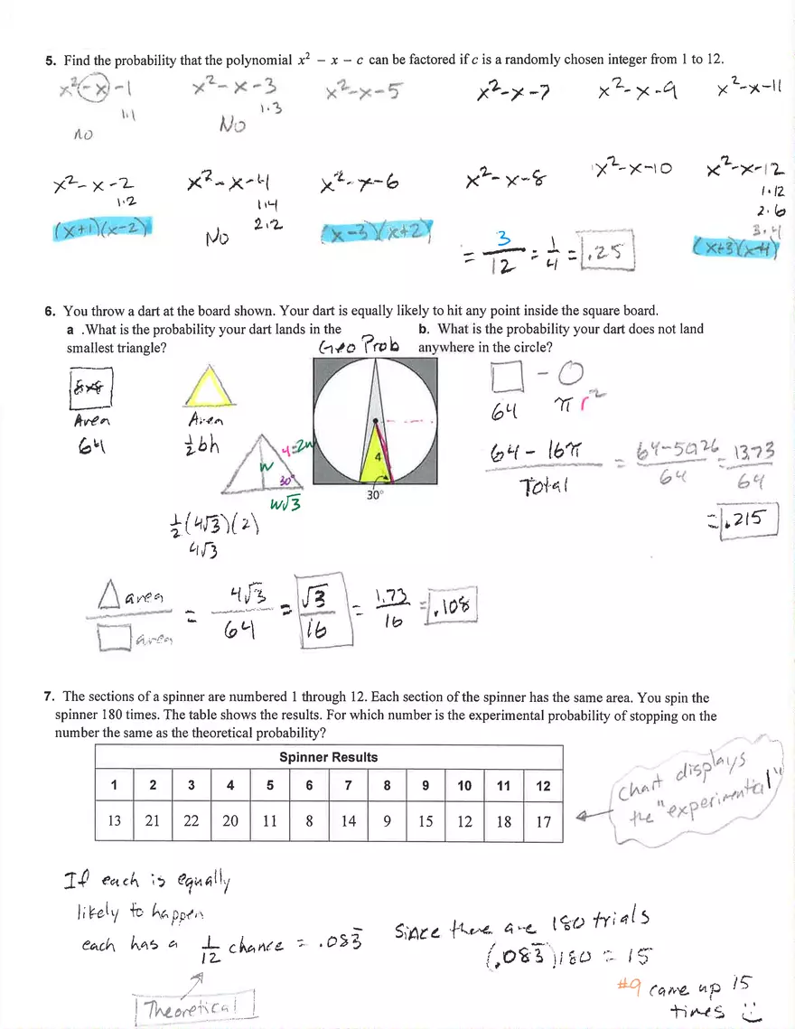 Sample Spaces & Probability - Page 4