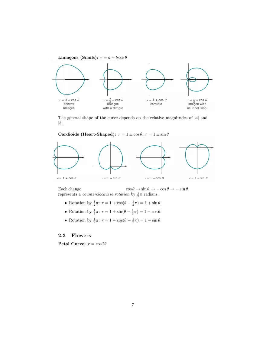 Polar Coordinates Graphing in Polar Coordinates - Page 7