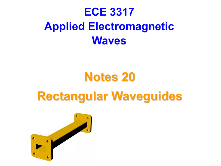Rectangular Waveguide Notes - Page 1