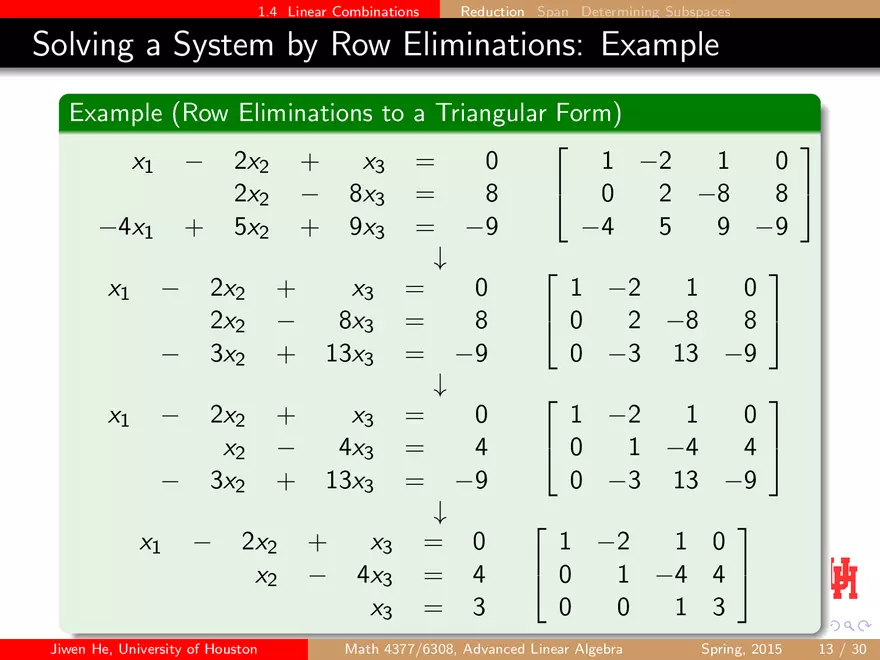 Advanced Linear Combinations & Systems of Linear Equations 2 - Page 3