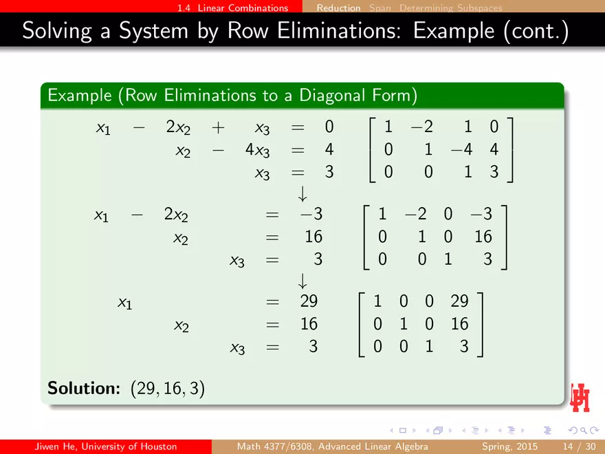 Advanced Linear Combinations & Systems of Linear Equations 2 - Page 4