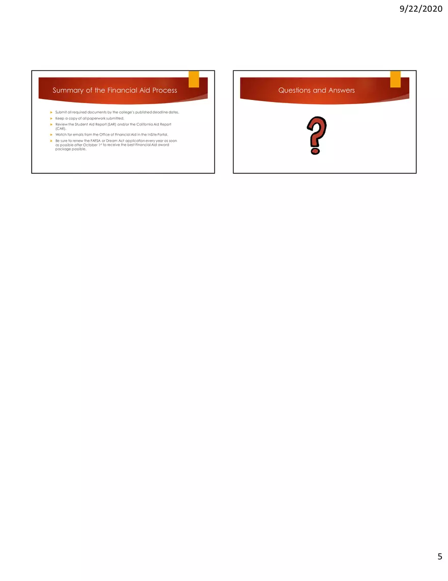 The Financial Aid Process - Page 5