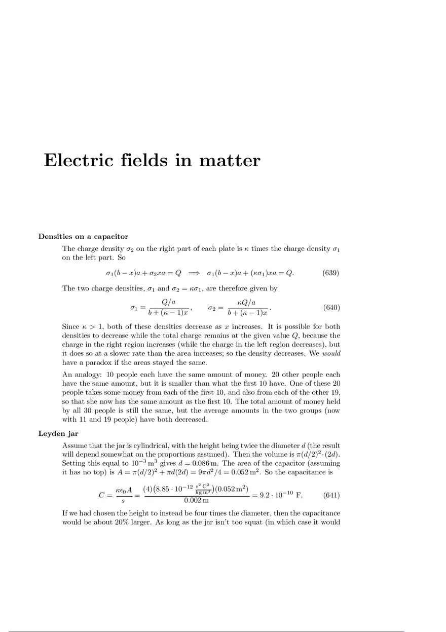 Electric Fields in Matter, Solution Manual - Page 1