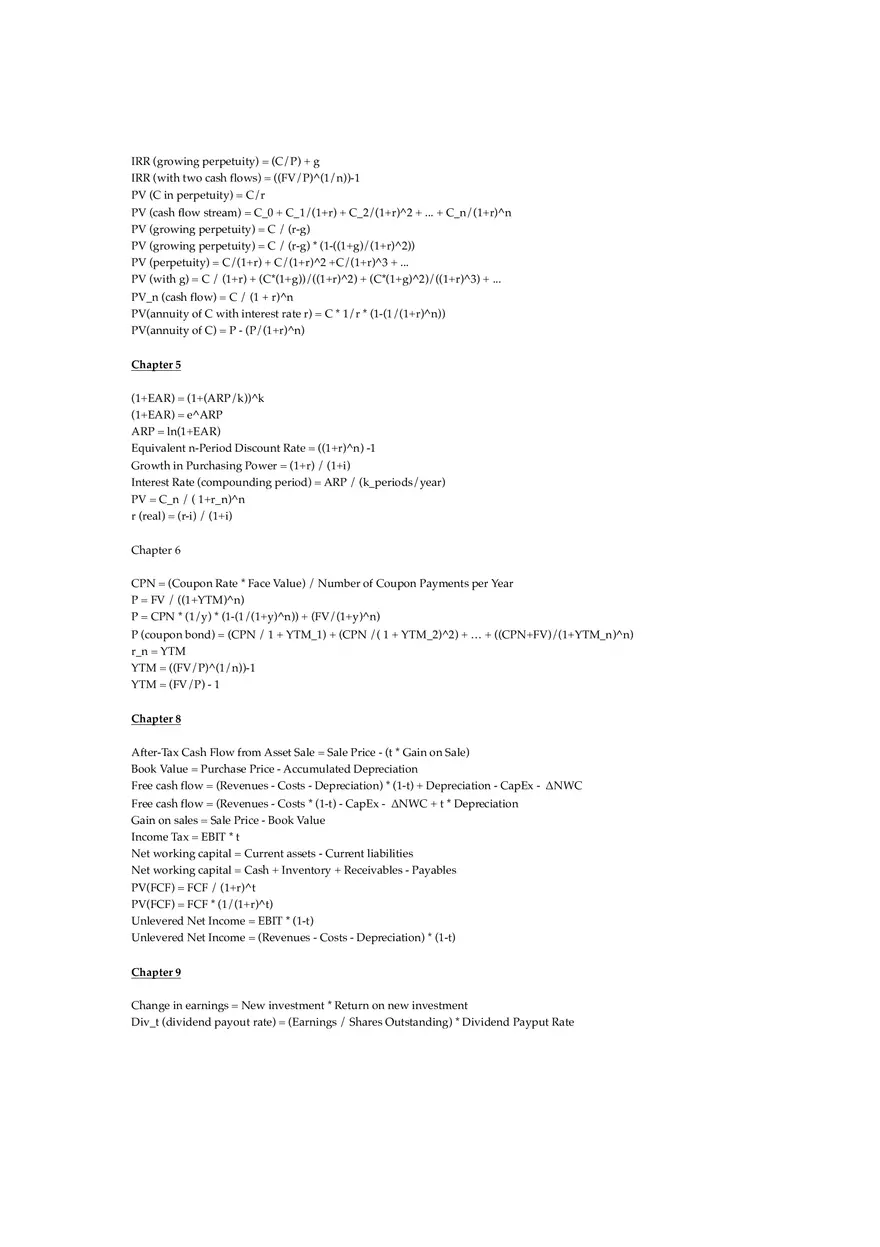 Formulas - Corporate Finance - Page 2