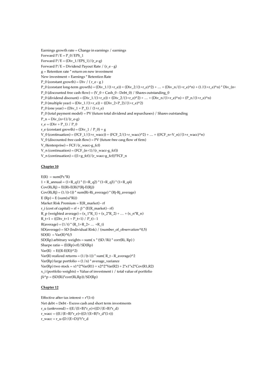 Formulas - Corporate Finance - Page 3