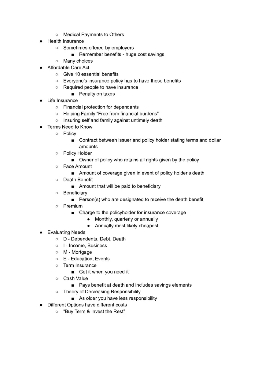 Unit Three Notes - Personal Finance - Page 10