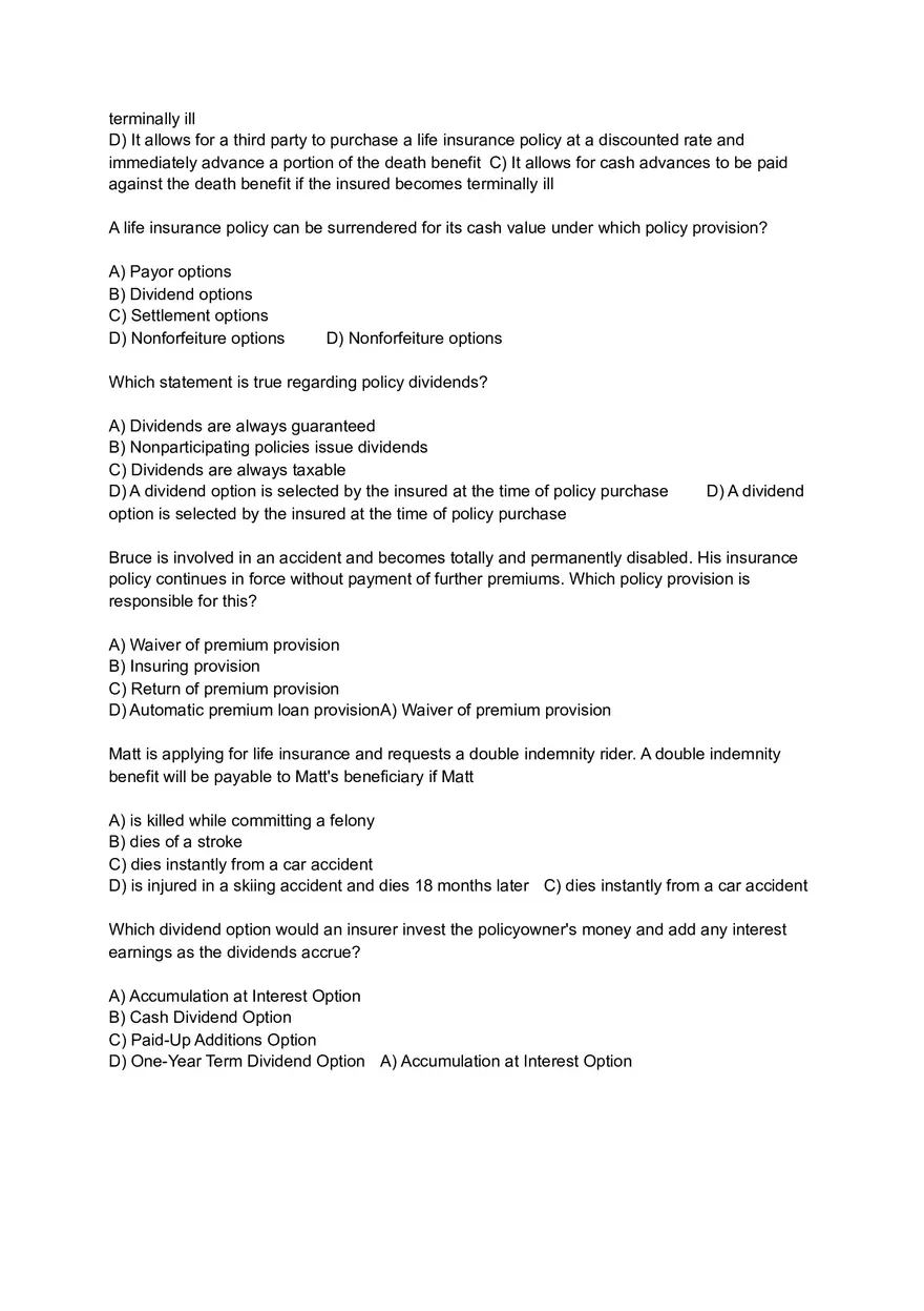 Policy Provisions, Options and Riders - Page 8
