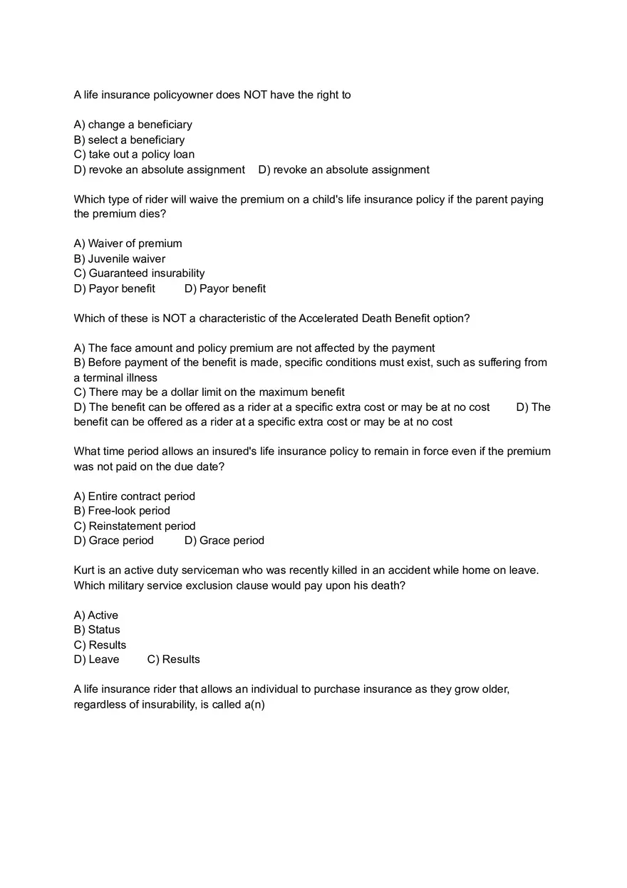 Policy Provisions, Options and Riders - Page 9