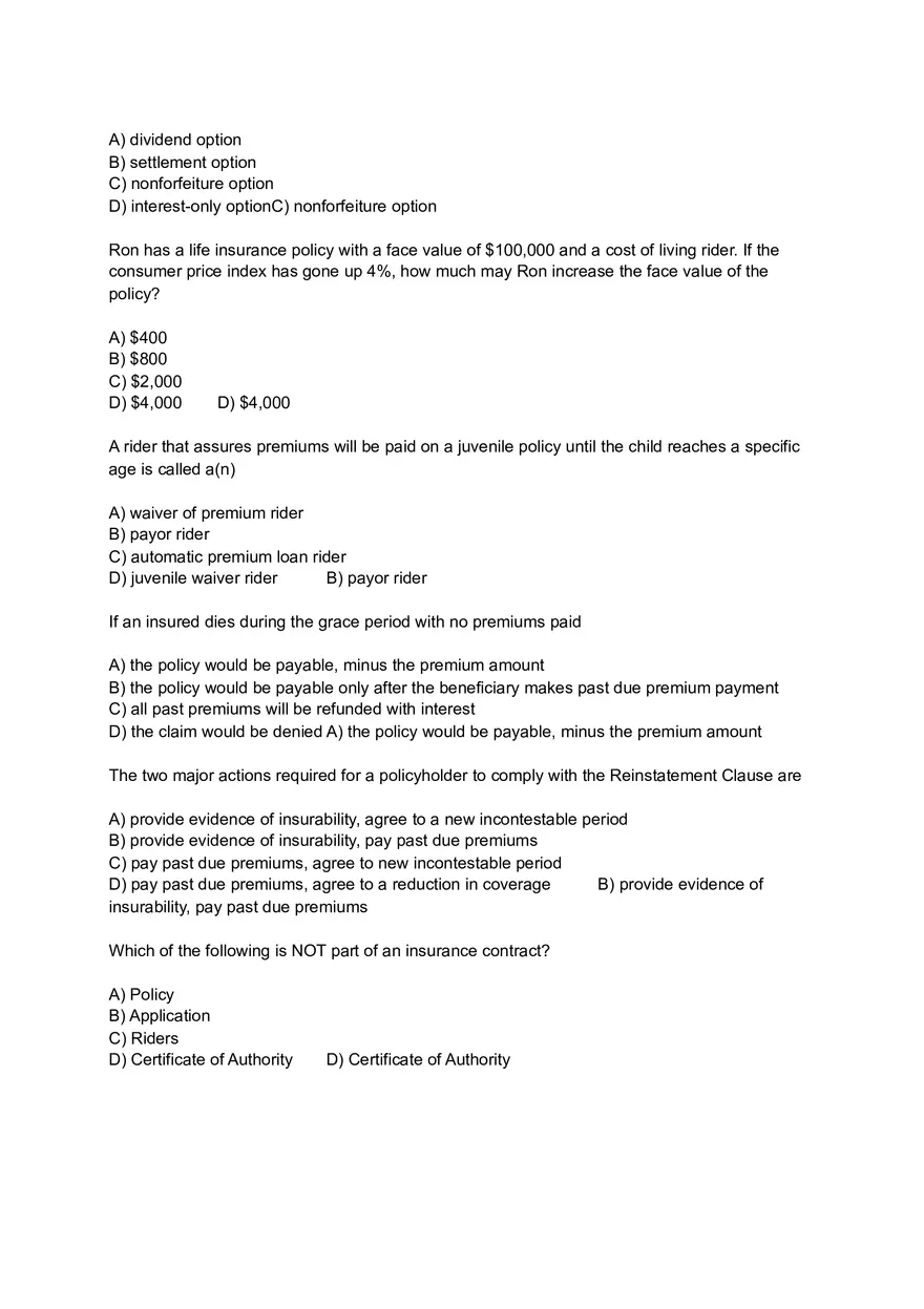 Policy Provisions, Options and Riders - Page 11